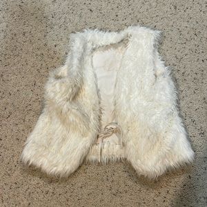 Mossimo Supply Co White Fur Vest with Tie